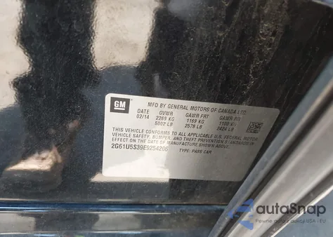 2014 Cadillac Xts W20 Livery Package from USA, damaged, VIN 2G61U5S39E9254206